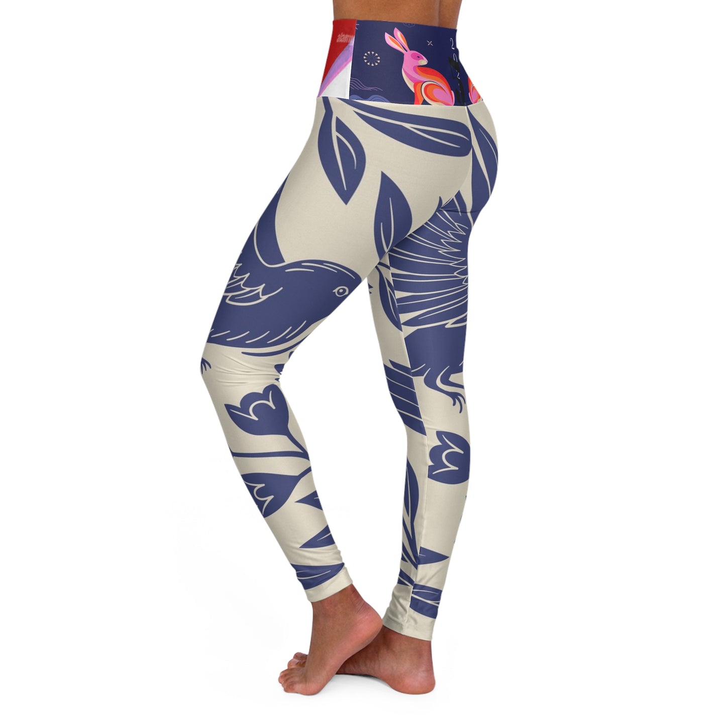 High Waisted Yoga Leggings (AOP) S93