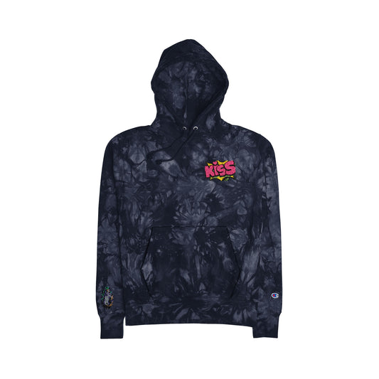 KISS Tie-Dye Champion Hoodie - Unisex Embroidered Sweatshirt S93