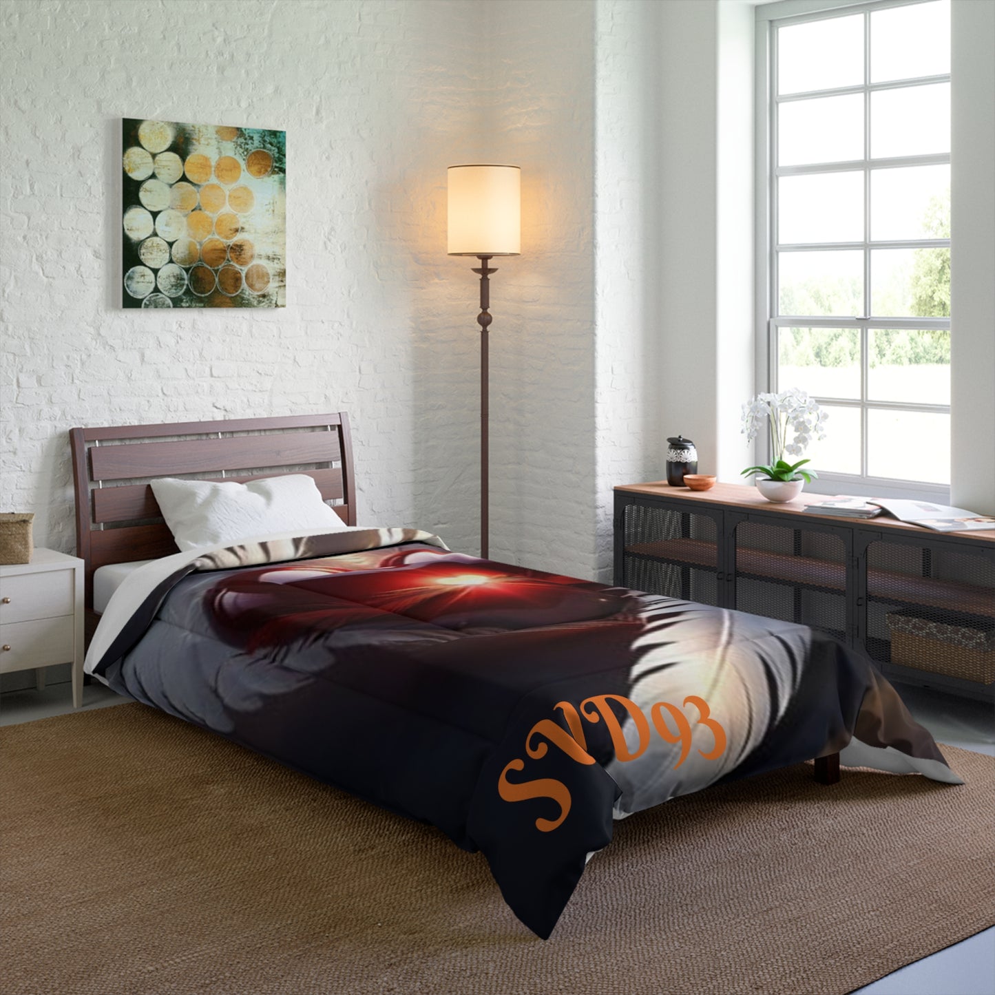 Romantic Heart Feather Comforter - Cozy Bedding for Lovebirds S93