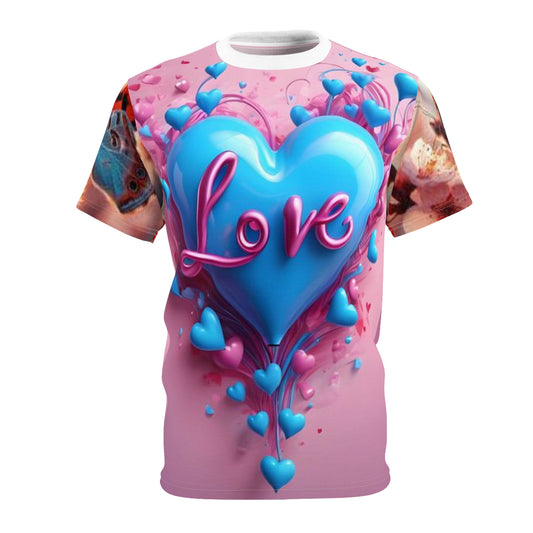 Love Heart Unisex Cut & Sew Tee - Perfect for Valentine's Day & Romantic Occasions S93