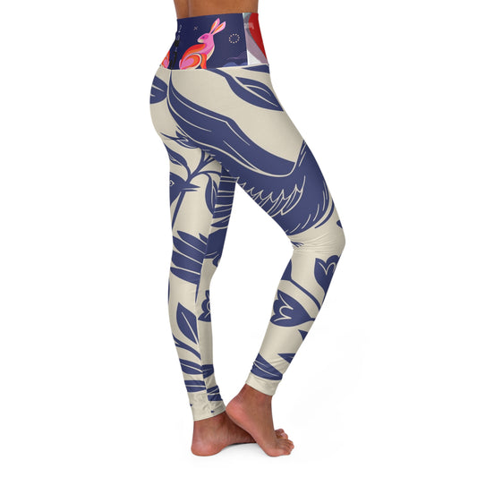 High Waisted Yoga Leggings (AOP) S93