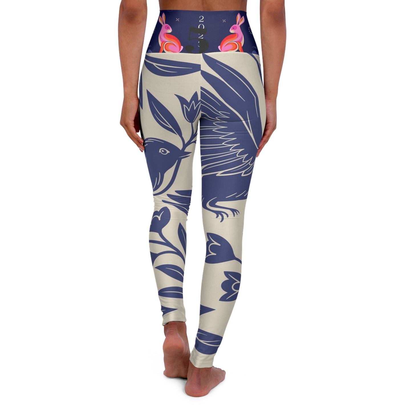 High Waisted Yoga Leggings (AOP) S93