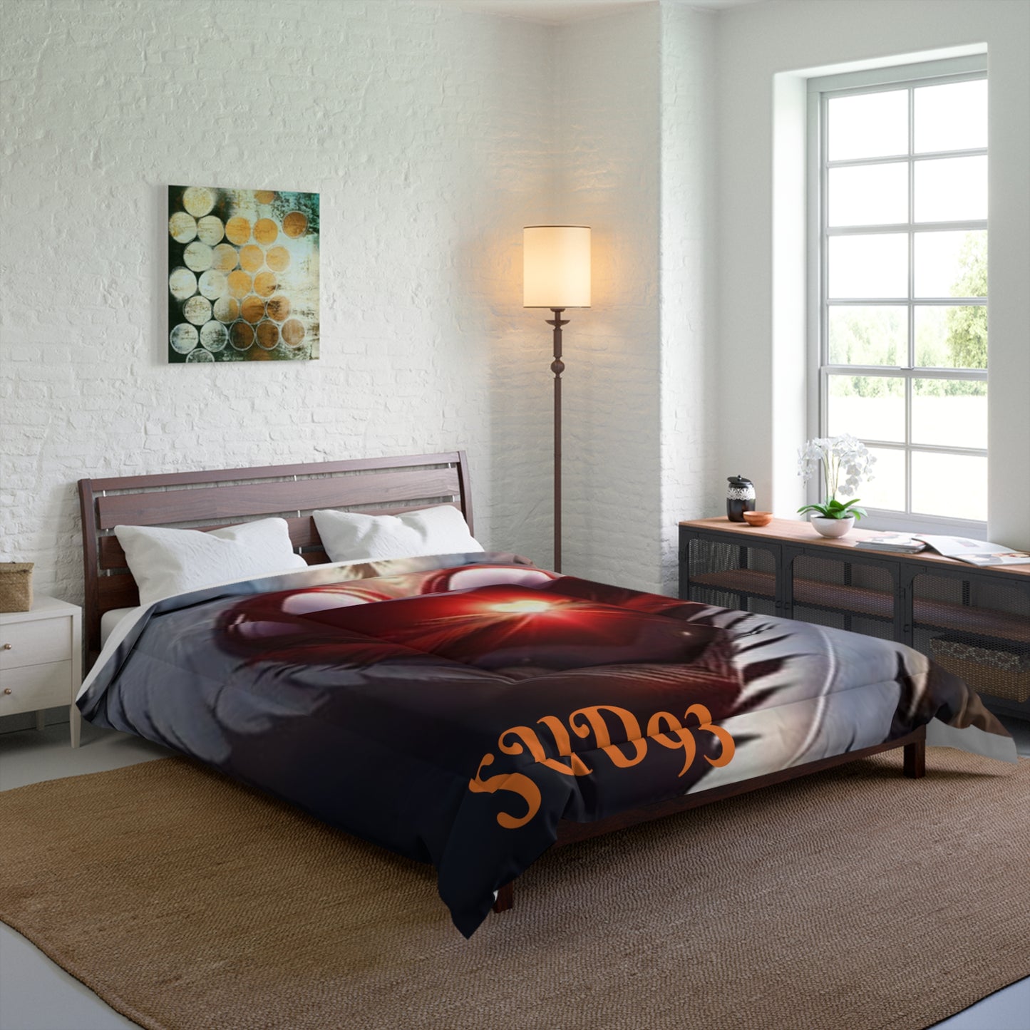 Romantic Heart Feather Comforter - Cozy Bedding for Lovebirds S93
