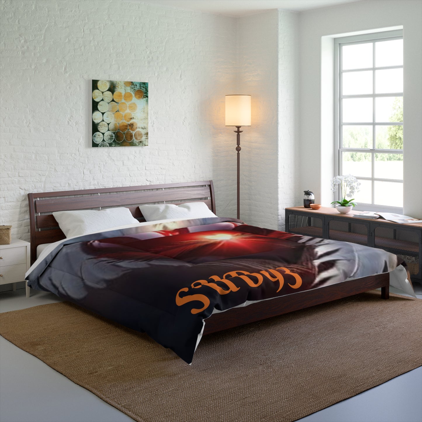 Romantic Heart Feather Comforter - Cozy Bedding for Lovebirds S93
